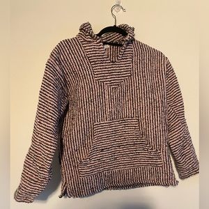 Pink and black striped hemp sweatshirt